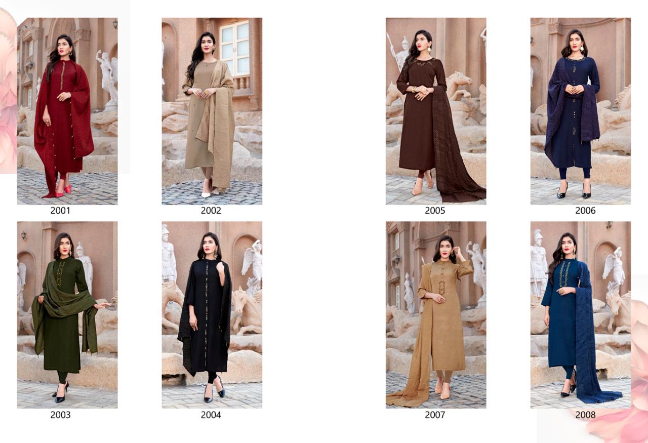 Buy Online Sweety Fashion Alexa Vol 2 Rayon Fancy Designer Look Kurtis With Dupatta Set Wholesale Price