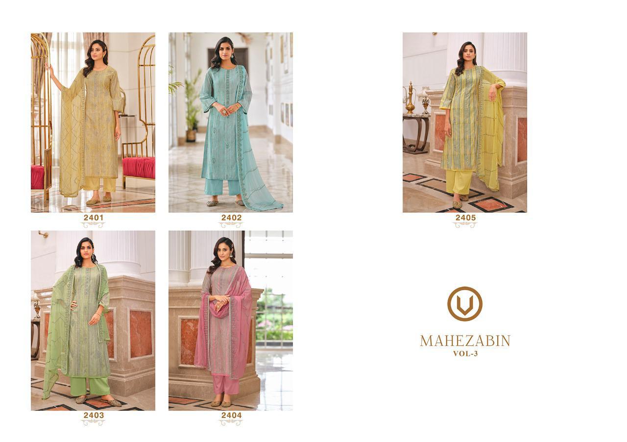 Vivek Fashion Mahezabin Vol 3 Catalogue Wholesale Designer Suits Supplier Surat