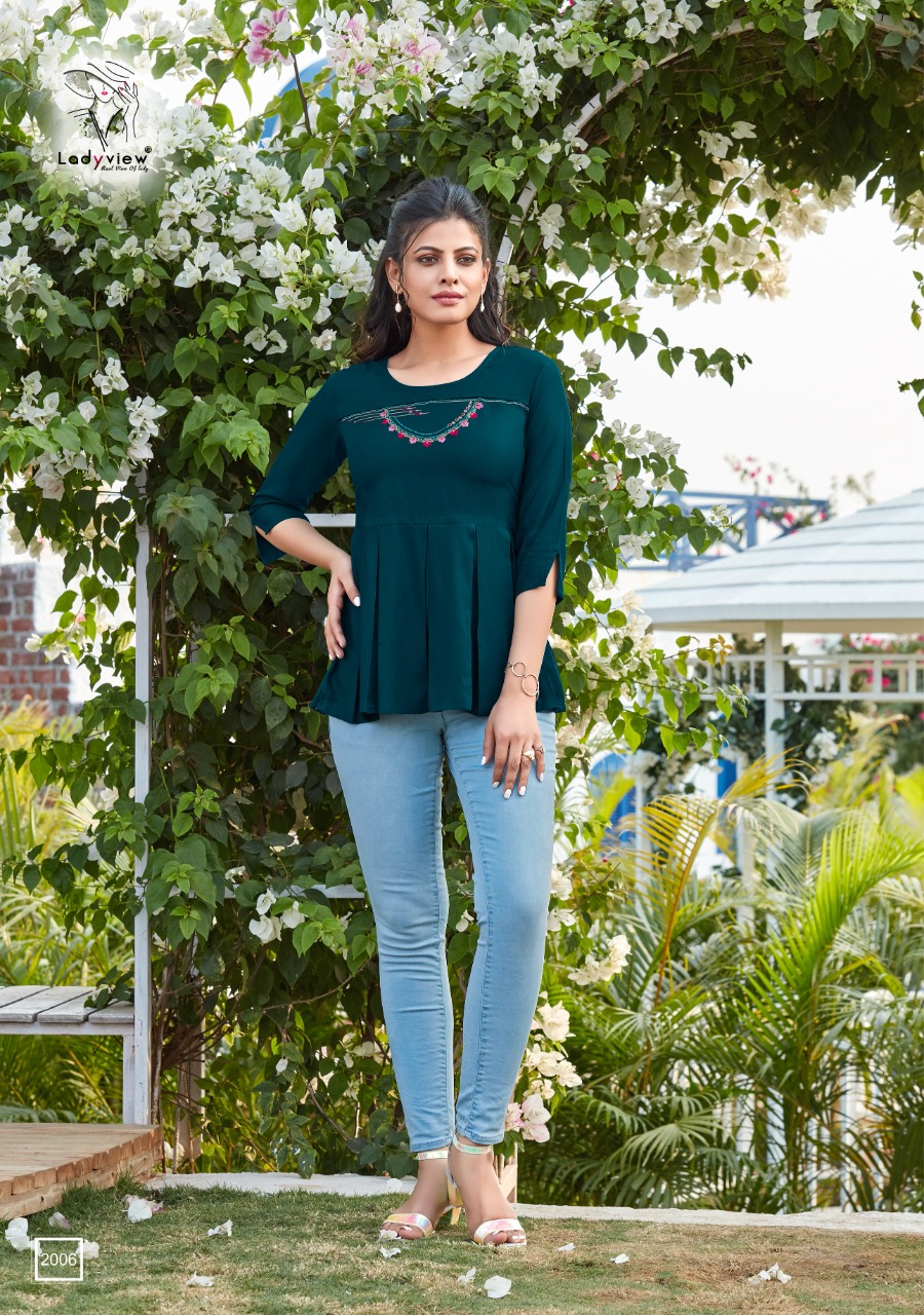 Ladyview Cool Crush Vol 2 Rayon Designer Short Tops Collection Wholesale Price