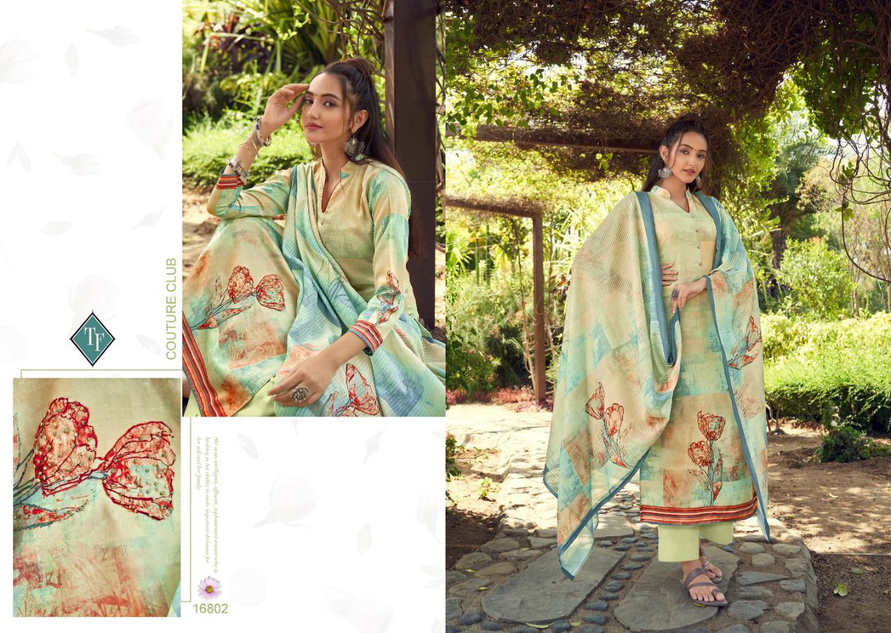 Tanishk Fashion Sirah 16801-16808 Series Wholesale Pure Muslin Printed With Work Suits Collection Wholesale Price