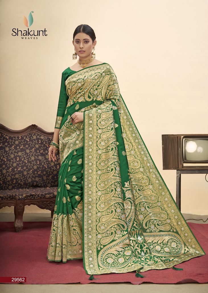 Shakunth Anupa Art Silk Festive Wear Sarees Catalogue Wholesale Price Supplier