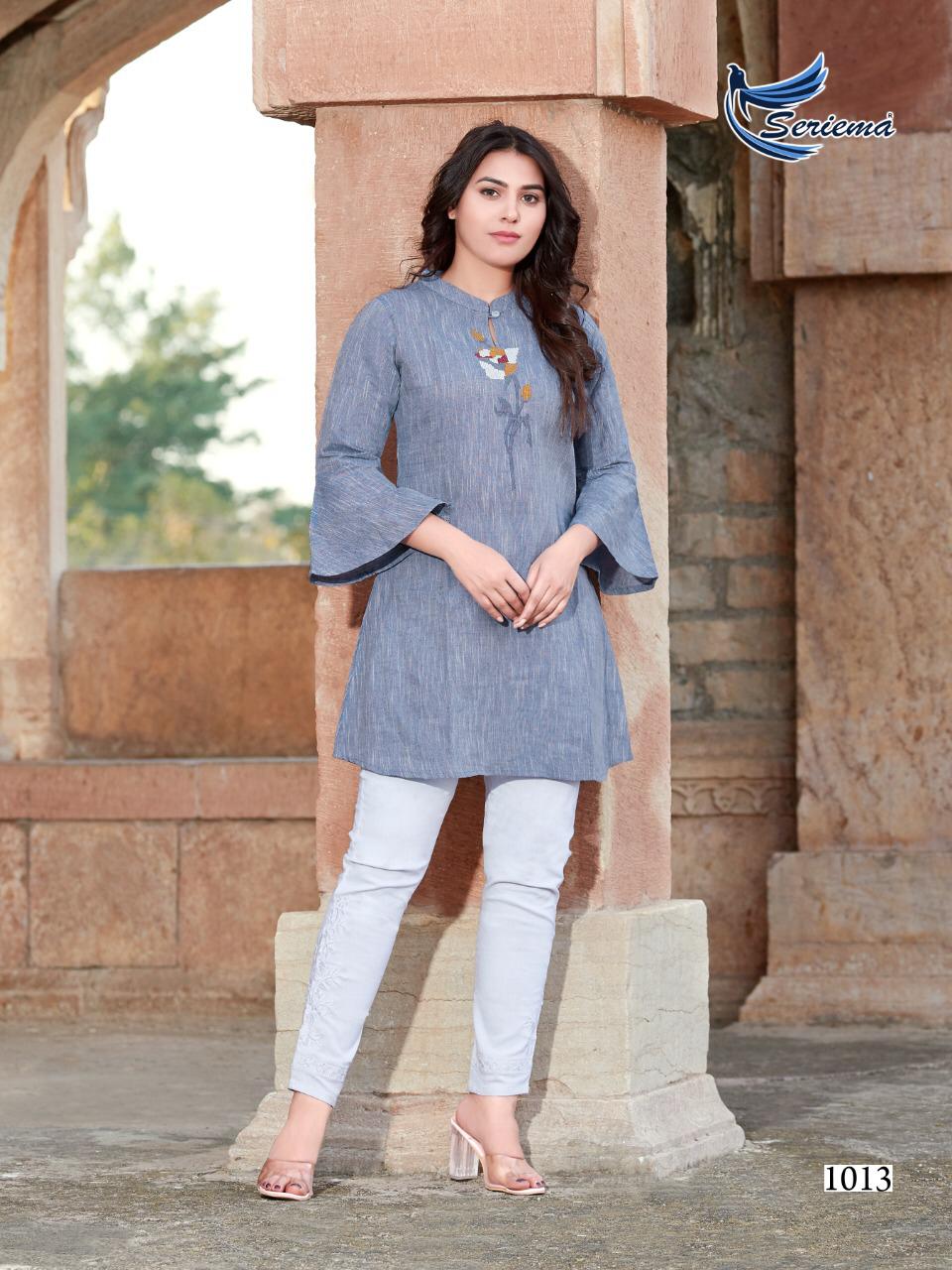 Seriema Tipsy Topsy Cotton Embroidered Western Wear Short Kurtis Collection