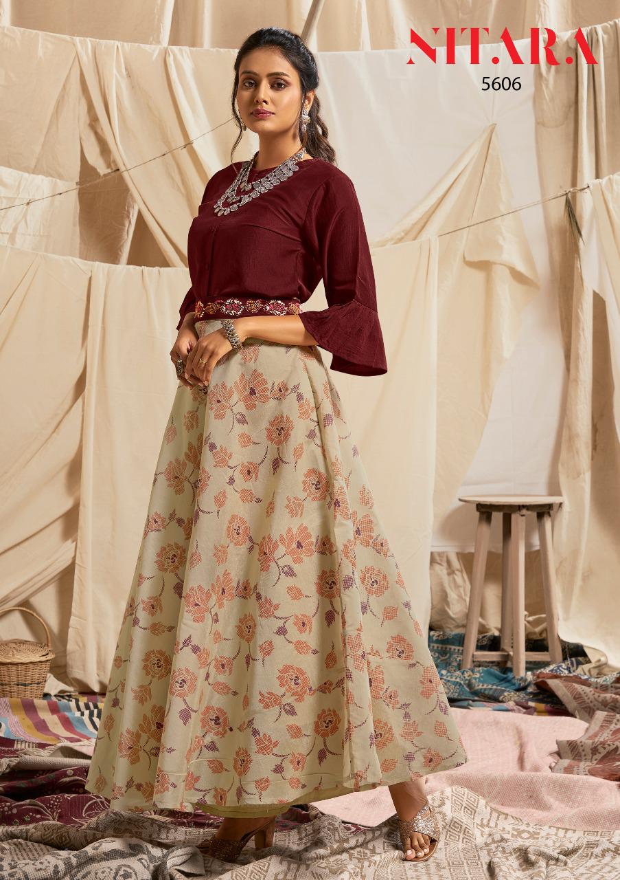 Nitara Sparkles Vol 6 Party Wear Look Chanderi Top With Skirt Collection Wholesale Price