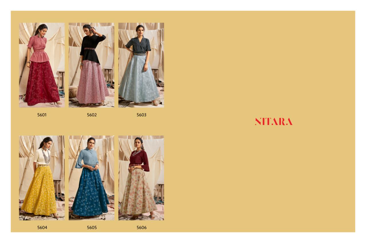 Nitara Sparkles Vol 6 Party Wear Look Chanderi Top With Skirt Collection Wholesale Price