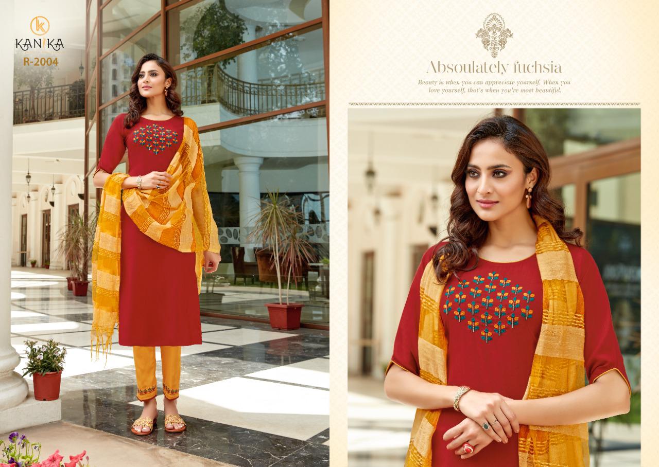 Kanika Roohi Tesala Slub Cotton Designer Kurtis With Bottom Dupatta Combo Set Wholesale Price
