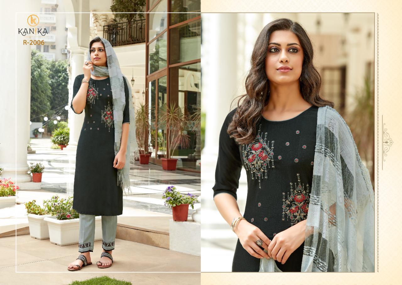 Kanika Roohi Tesala Slub Cotton Designer Kurtis With Bottom Dupatta Combo Set Wholesale Price