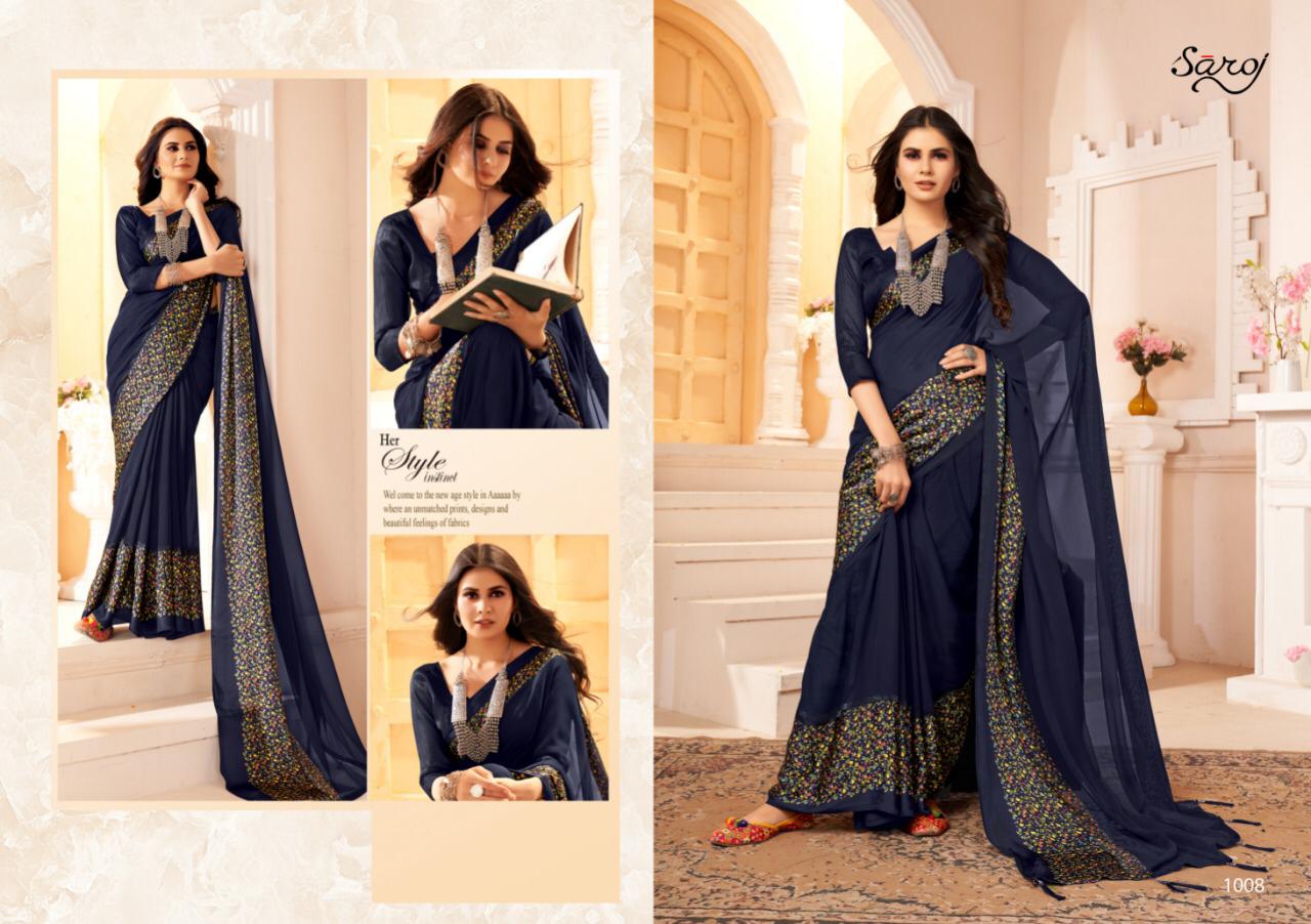 Saroj Sarees Sunhari Soft Georgette Designer Sarees Collection Wholesale Price