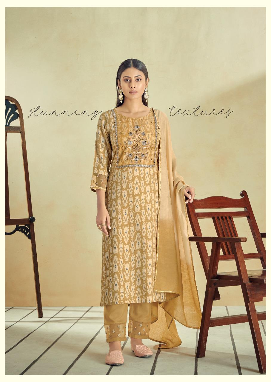 Women''s Gold Printed Brown Party Wear Kurti And Pant Set. at Rs 599 |  Surat | ID: 25212211062