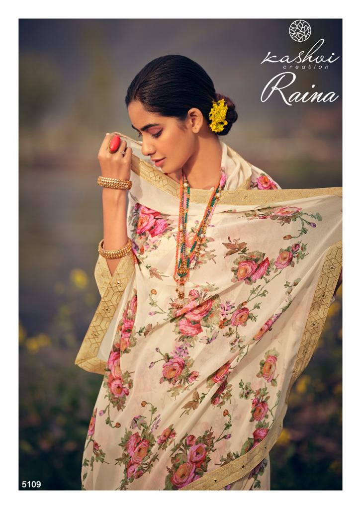Kashvi Creation Raina Georgette Printed Designer Sarees Collection Wholesale Price Surat