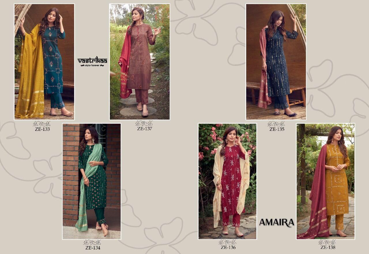 Vastrikaa Amaira Designer Kurtis Bottom Dupatta Set Wholesale Price Surat