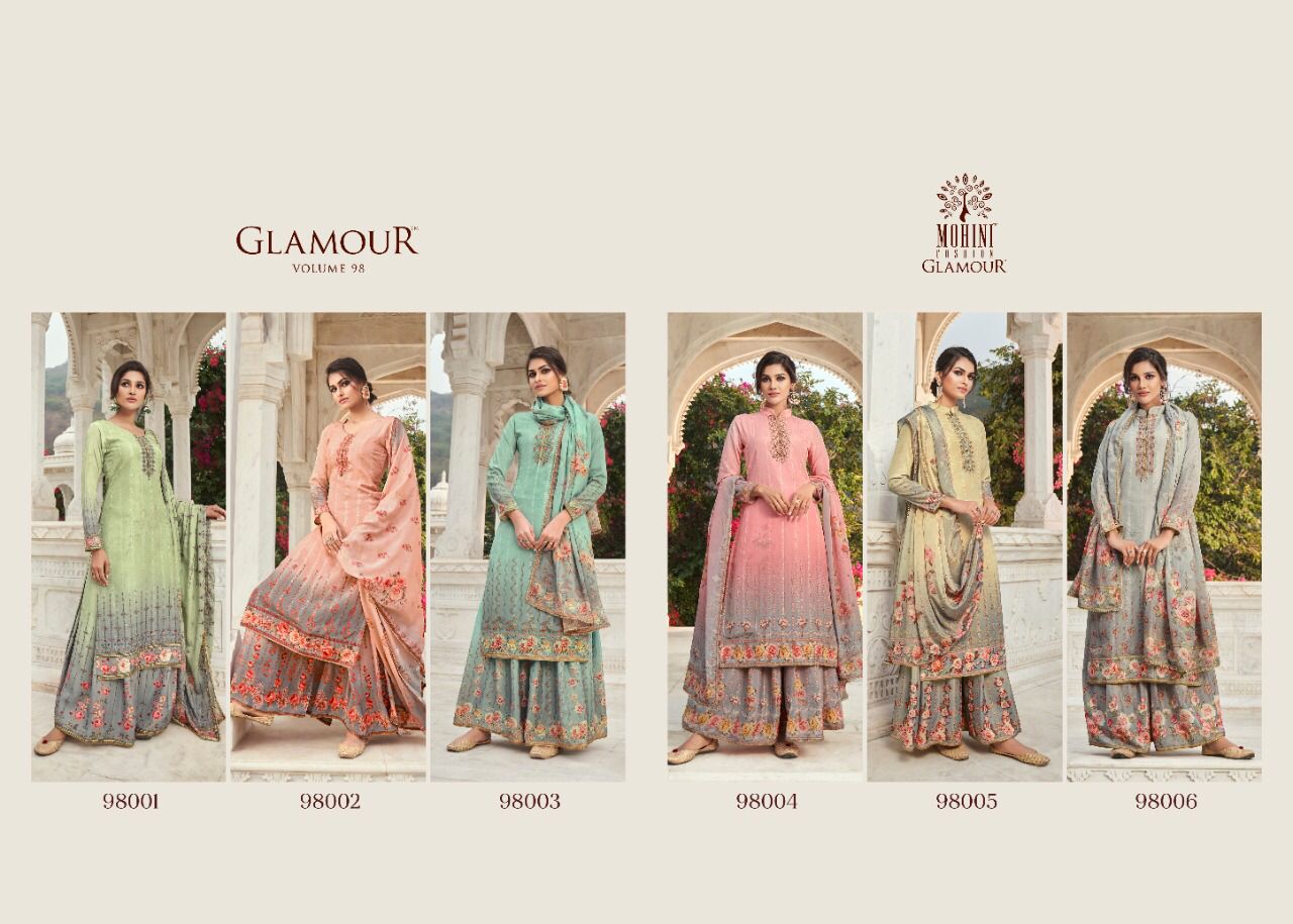 Mohini Fashion Glamour Vol 98 Salwar Kameez Catalogue Wholesale Price Surat