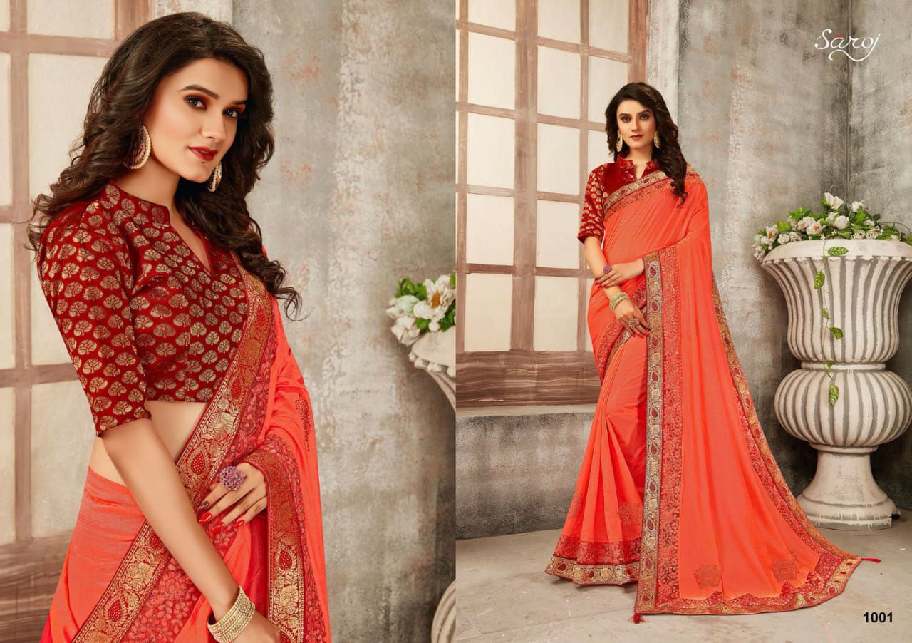 Saroj Sarees Launch Laila Catalogue Soft Silk Designer Sarees Collection Wholesale Price