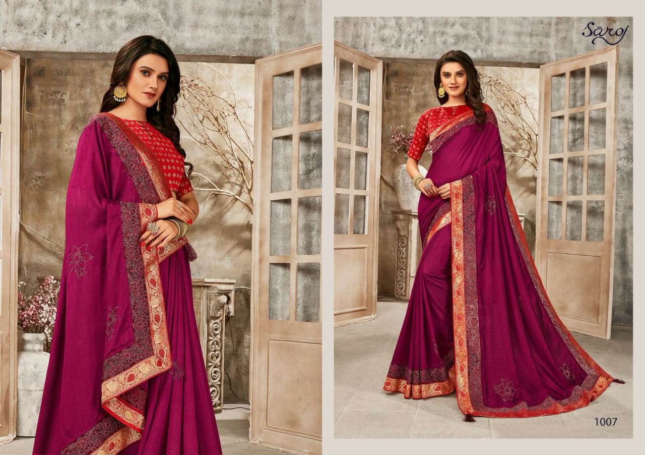 Saroj Sarees Launch Laila Catalogue Soft Silk Designer Sarees Collection Wholesale Price