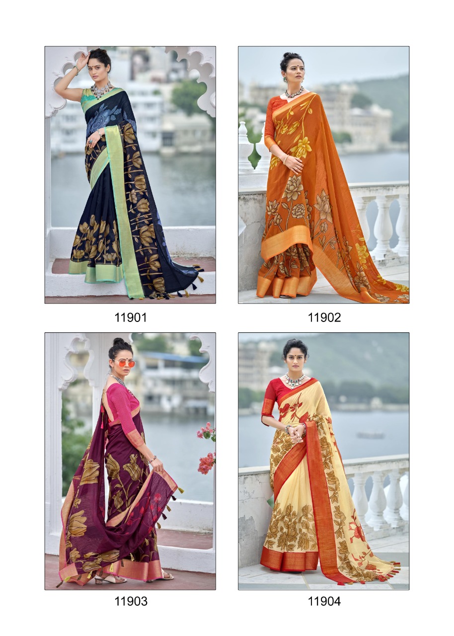 Triveni Launch Swet Catalogue Cotton Linen Designer Sarees Collection Wholesale Price