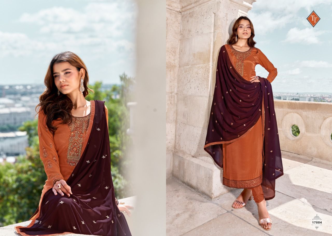 Tanishk Fashion Royal Silk Vol 12 Crape Designer Salwar Suits Collection Wholesale Price