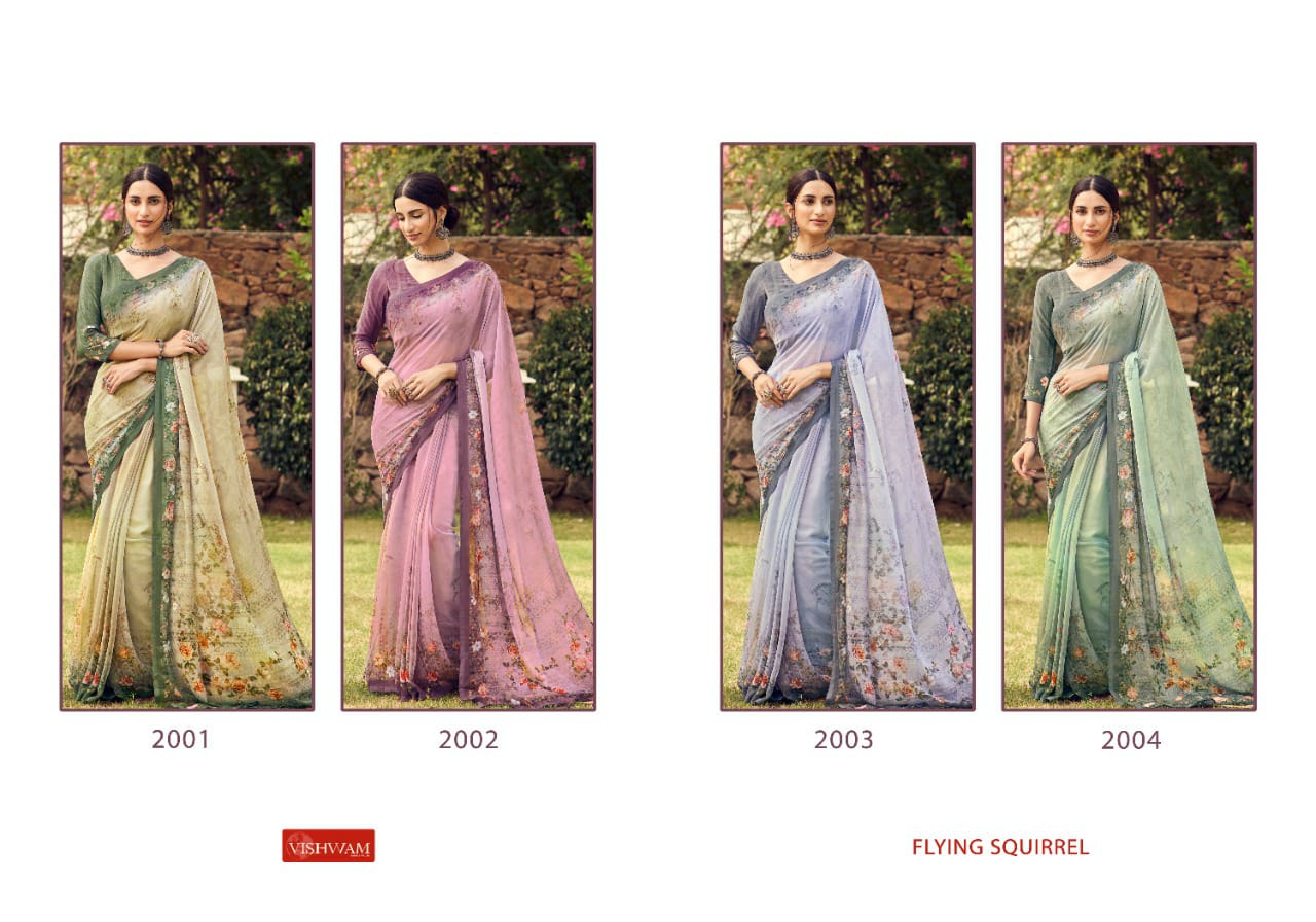 Vishwam Presents Flying Squirrel Sarees Catalogue Wholesale Price From Surat