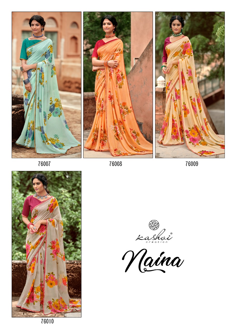 Kashvi Creation Naina Catalogue Sarees Collection Wholesale Price