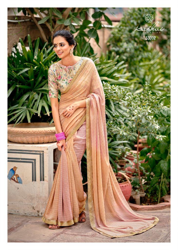Kashvi Creation Shraddha Georgette Designer Sarees Collection Wholesale Price