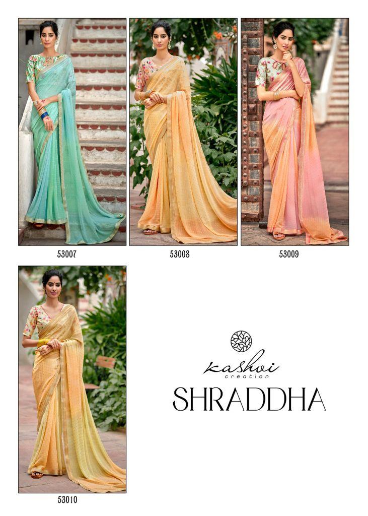 Kashvi Creation Shraddha Georgette Designer Sarees Collection Wholesale Price