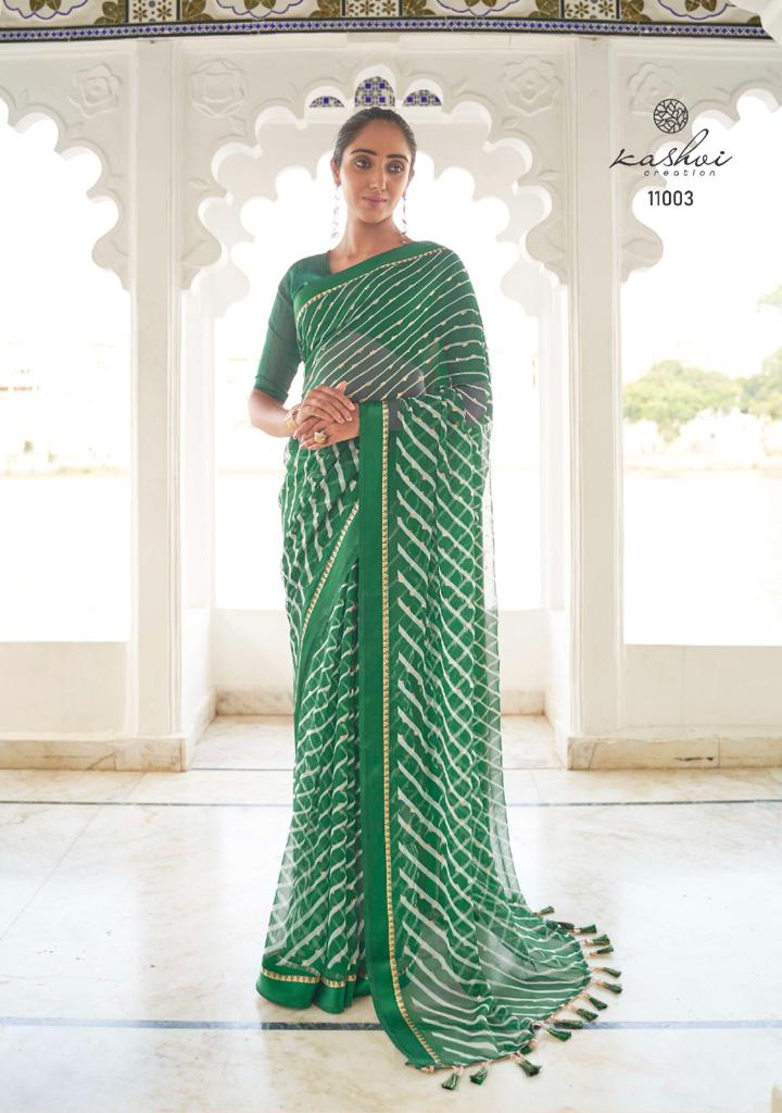 Kashvi Creation Mitrani Chiffon Designer Sarees Collection Wholesale Price