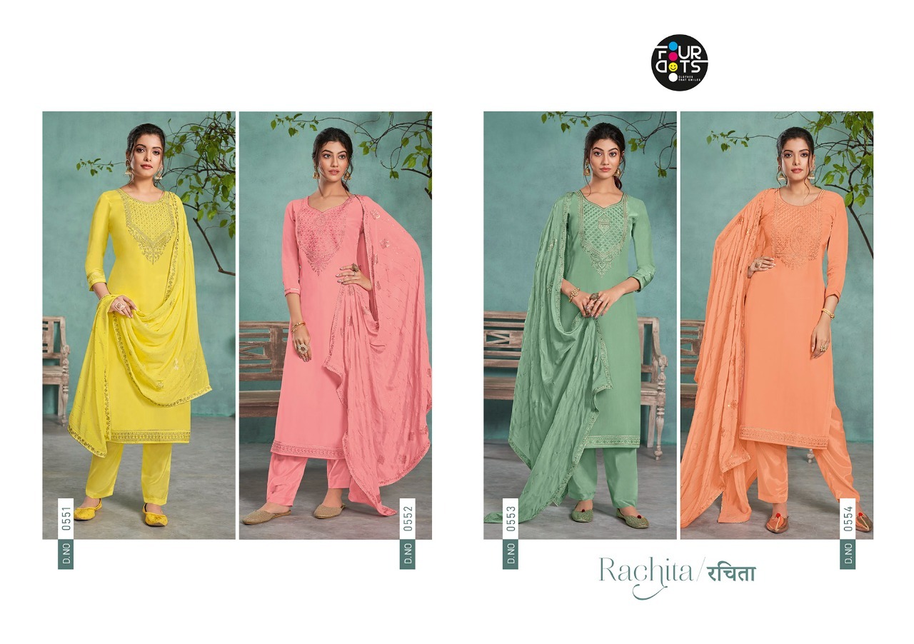 Fourdots Rachita Pyure Crape Designer Salwar Kameez Surat Market