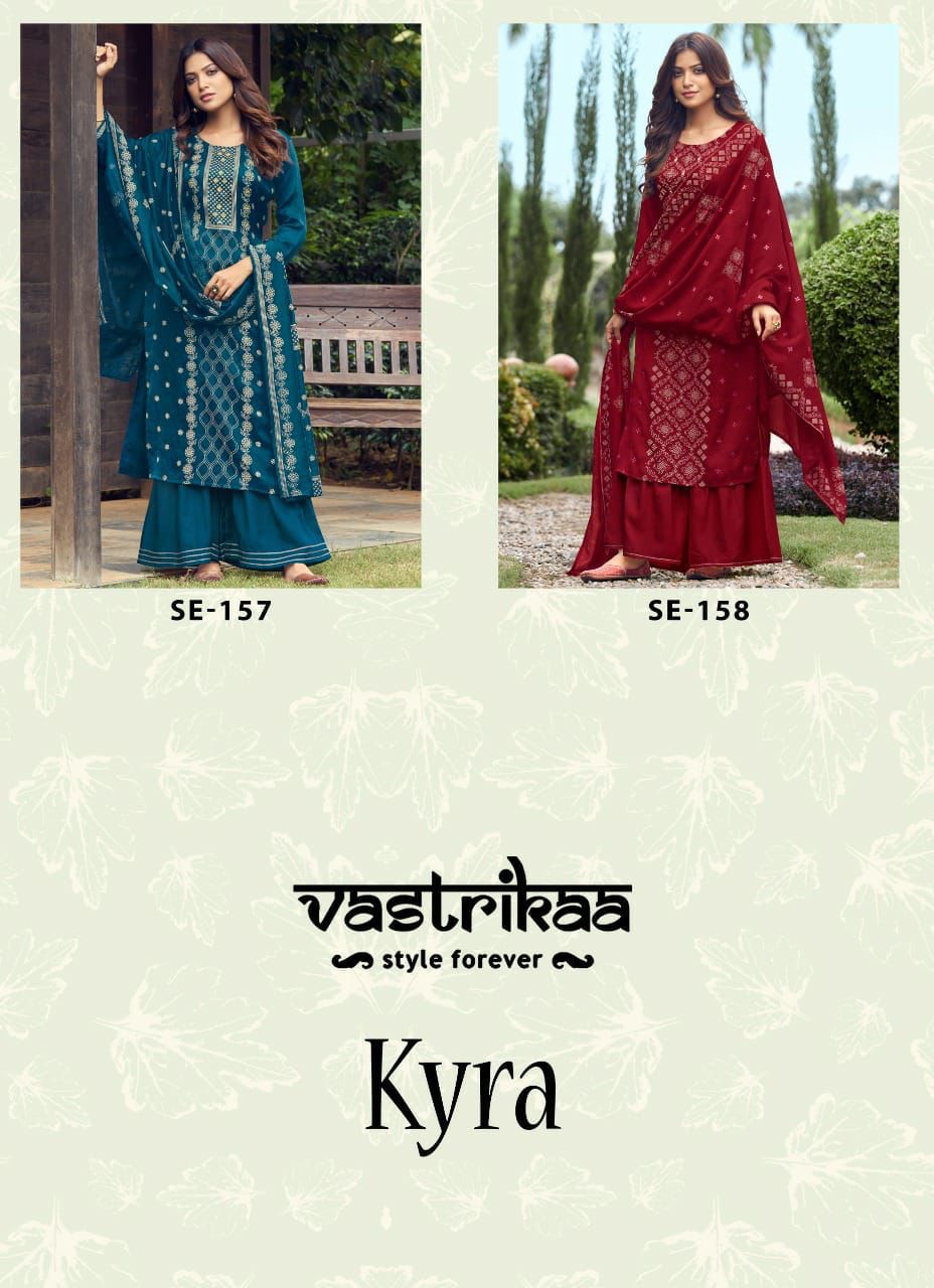 Vastrikaa Kyra Catalogue Designer Kurtis With Bottom Dupatta Set Wholesale Price
