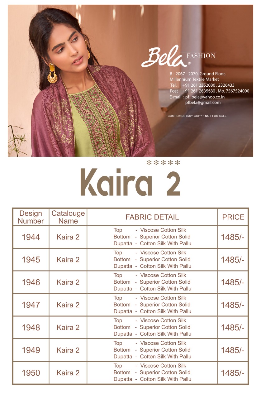 Bela Fashion Kaira Vol 2 1944-1949 Series Salwar Kameez Catalogue Surat