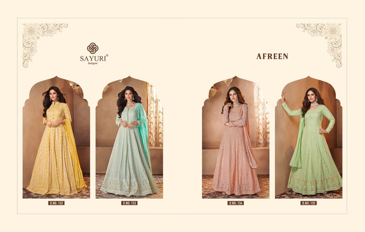 Sayuri Designer Afreen 132-135 Series Party Wear Salwar Kameez Collection