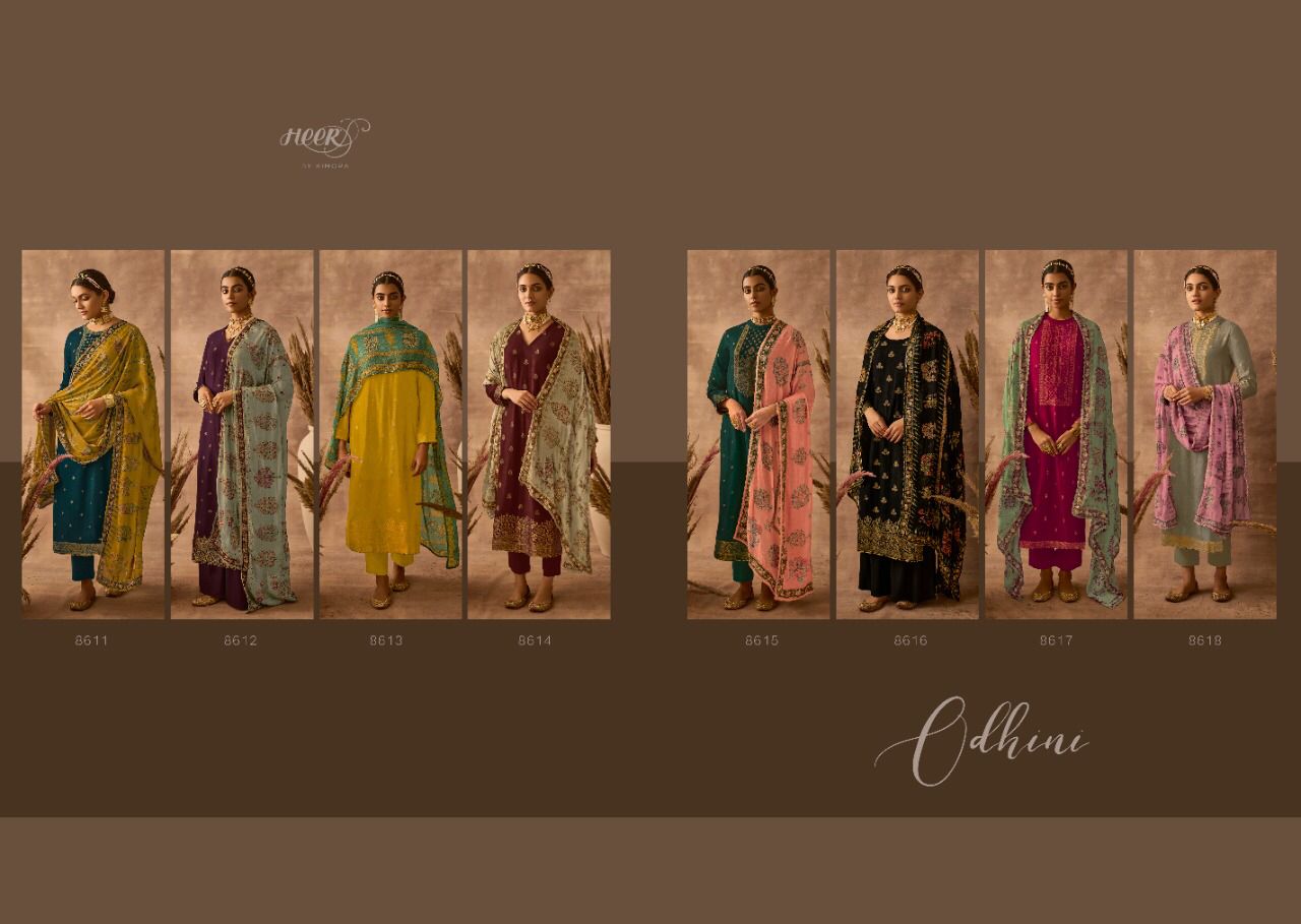 Kimora Heer Odhni 8611-8618 Series Pashmina Salwar Kameez Wholesale Price