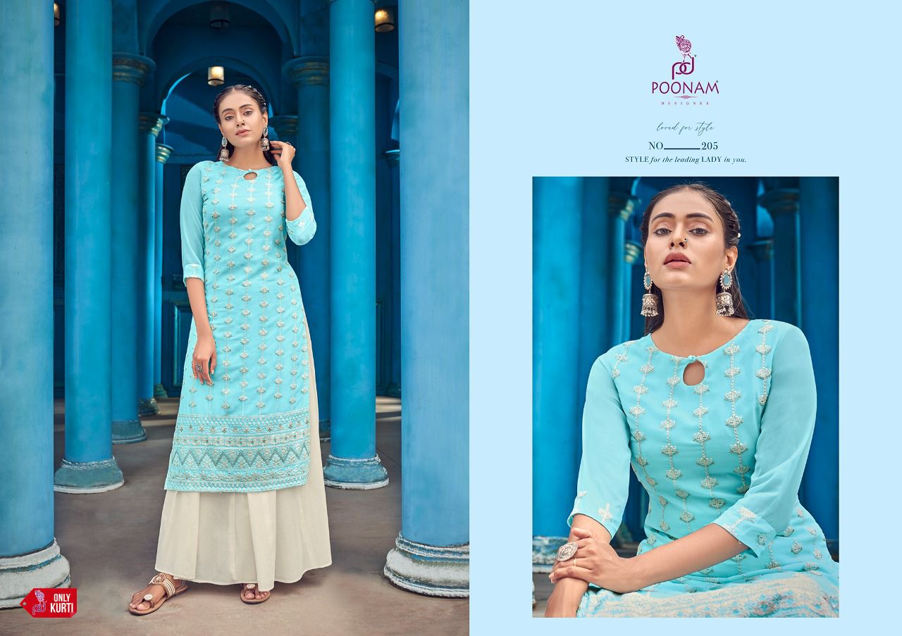 Poonam Designer Lucknowi Vol 3 Kurtis With Skirt Catalogue Wholesale Price