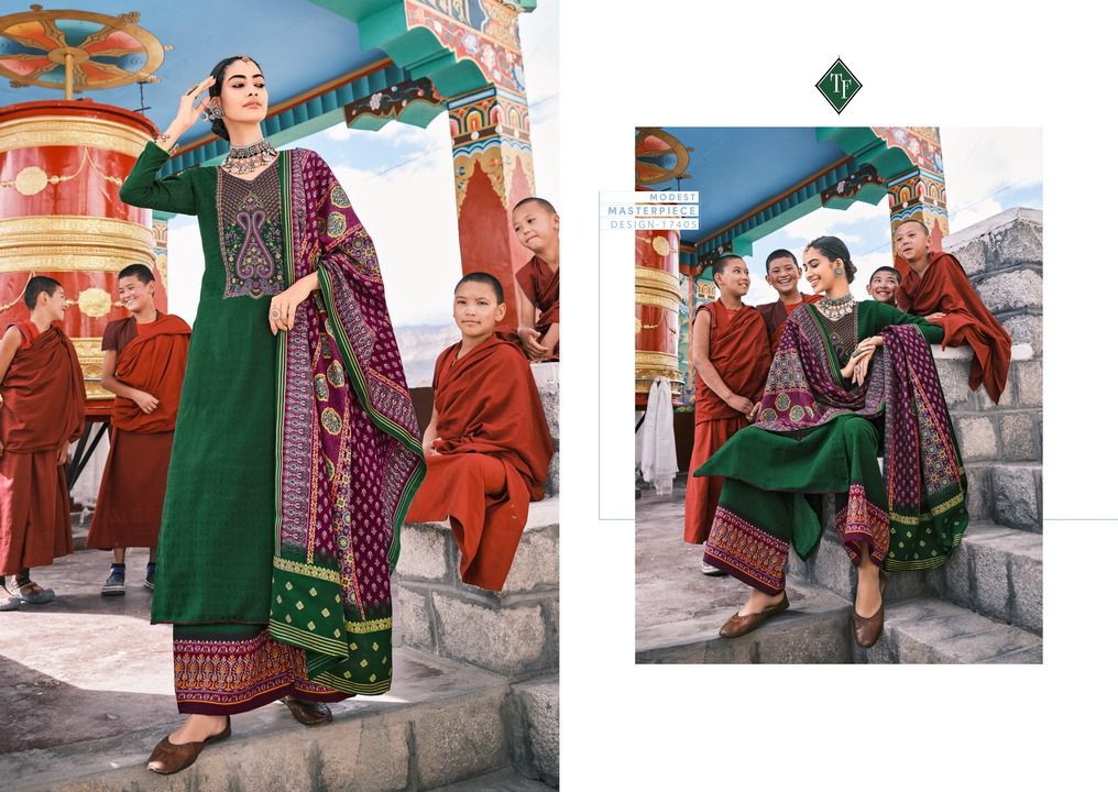 Tanishk Fashion Leh Stylish Colourful Pashmina Salwar Kameez Catalogue Surat