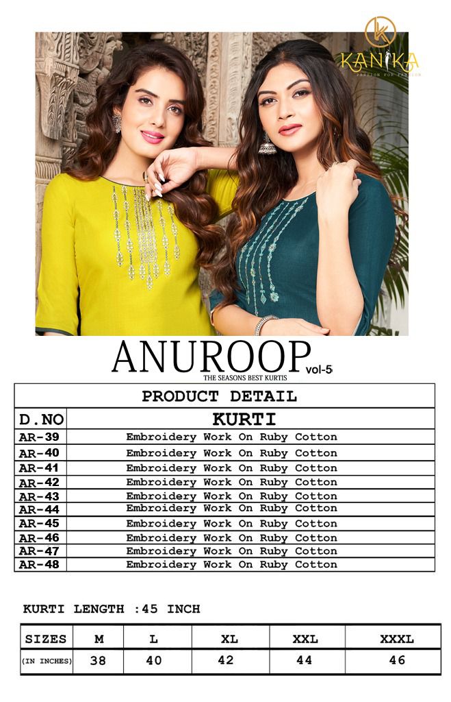 Kanika Anuroop Vol 5 Fancy Kurti Online Supplier Surat