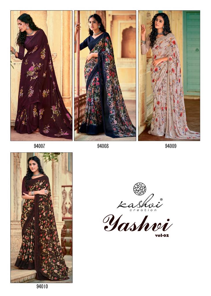 Kashvi Creation Yashvi Vol 2 94001-94010 Series Designer Sarees Cataloge Wholesale Price