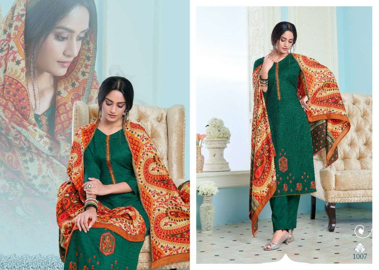 7 clouds madhubala 1001-1008 series pashmina fancy designer suits catalogue online supplier surat