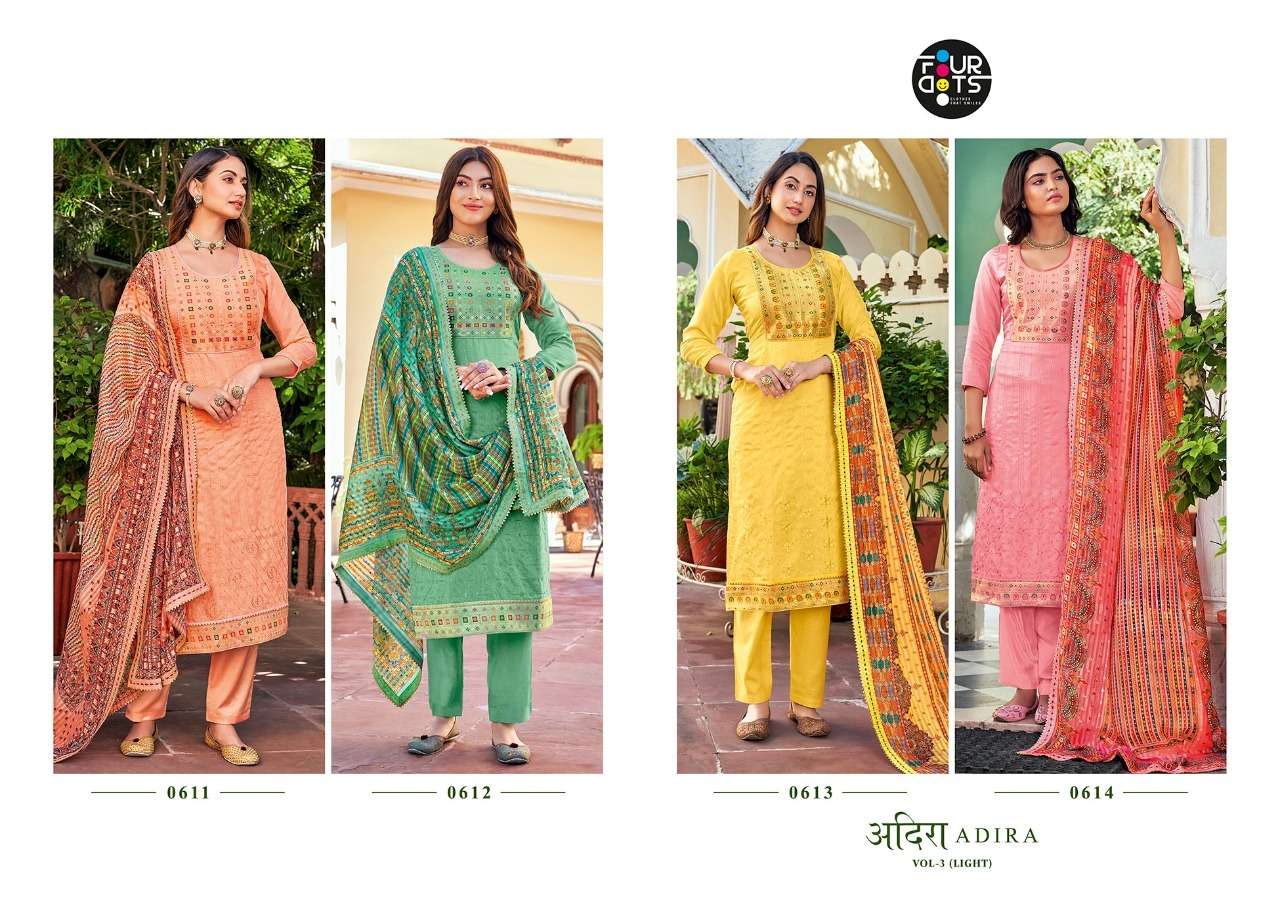 four dots adira vol 3 0611-0614 series stylish designer suits catalogue collection 2021
