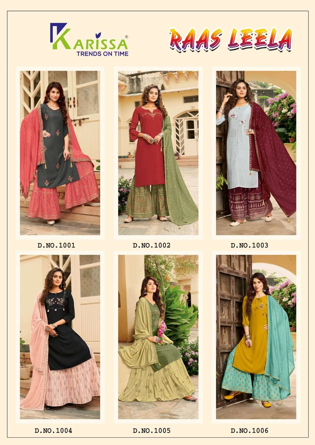 karissa trends raas leela 1001-1006 series stylish designer kurti catalogue collection 2021 