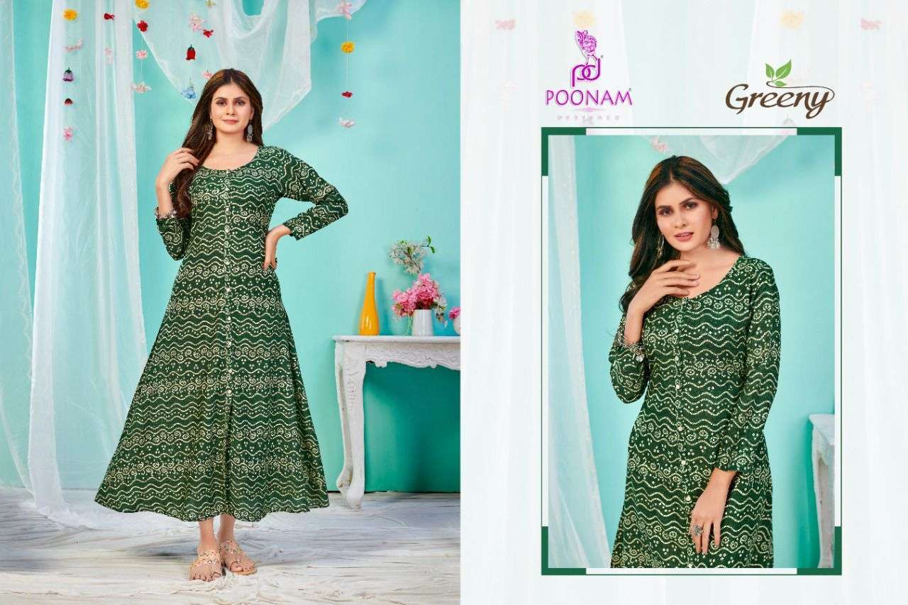 poonam designer greeny fancy designer gown catalogue wholesale price surat