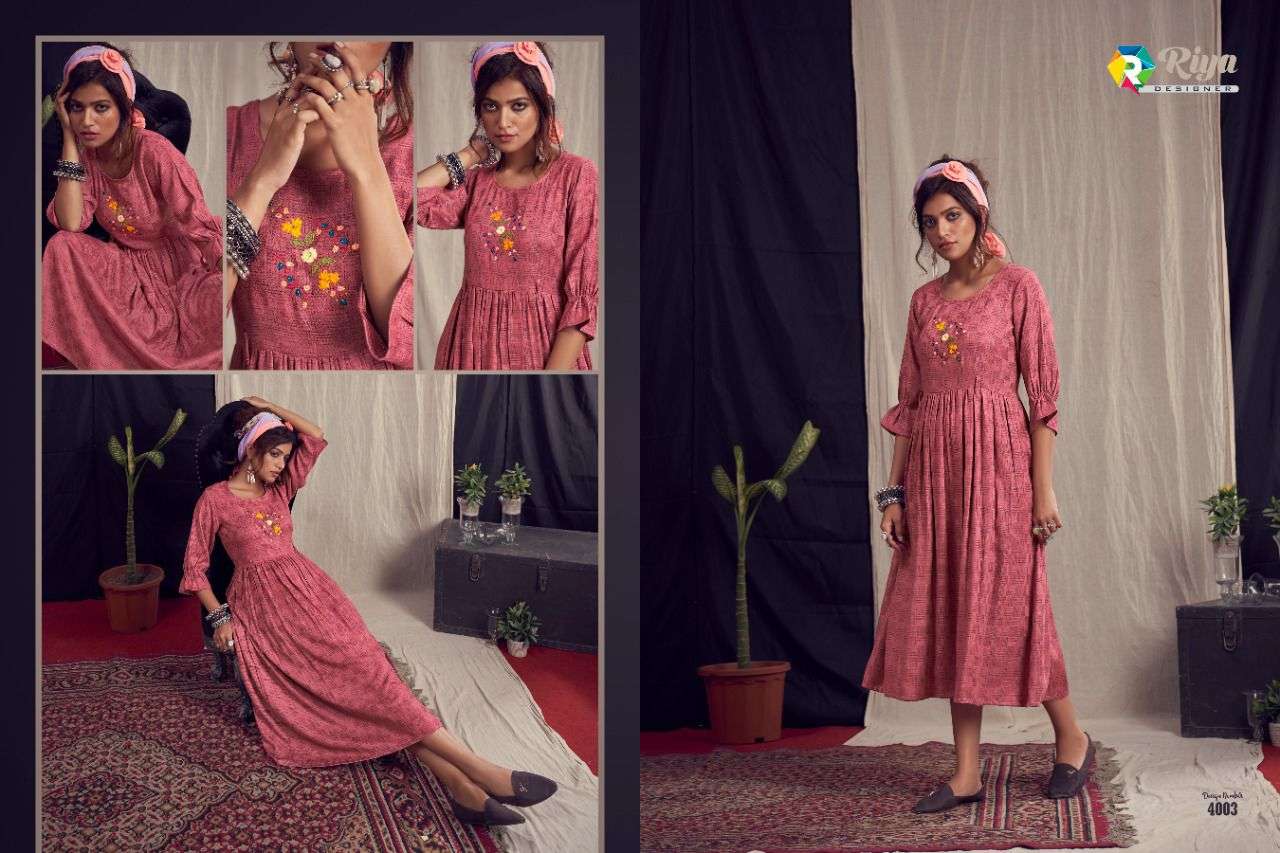 riya designer alexa stylish designer kurti catalogue manufacturer surat