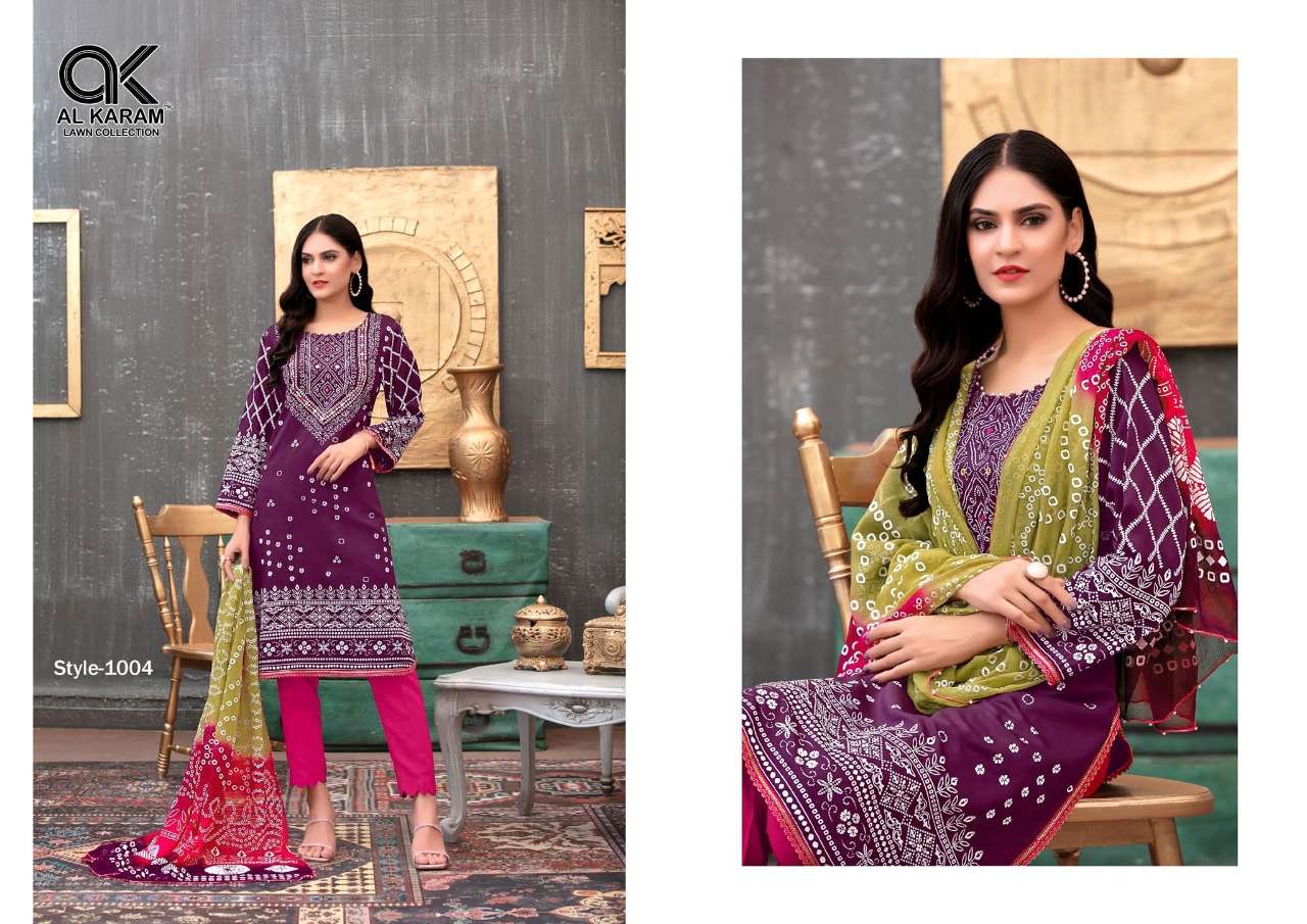 al karam bandhni special stylish salwar kameez catalogue online supplier surat