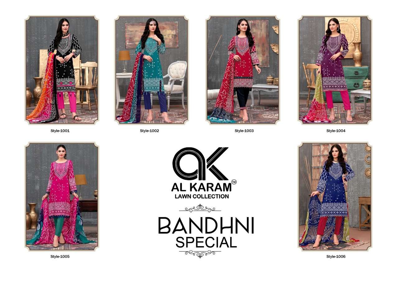 al karam bandhni special stylish salwar kameez catalogue online supplier surat