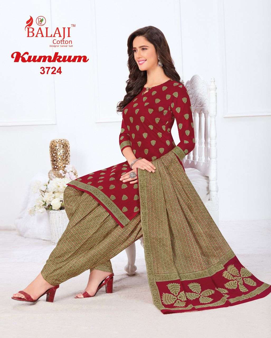 balaji cotton kumkum vol 26 fancy salwar kameez catalogue wholesale price surat