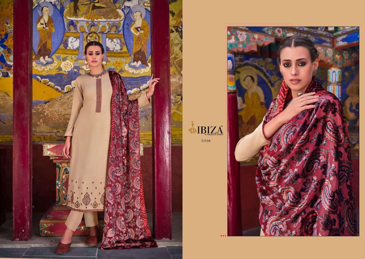 ibiza brasso pattales 11115-11120 series pashmina exclusive designer suits catalogue collection 2021