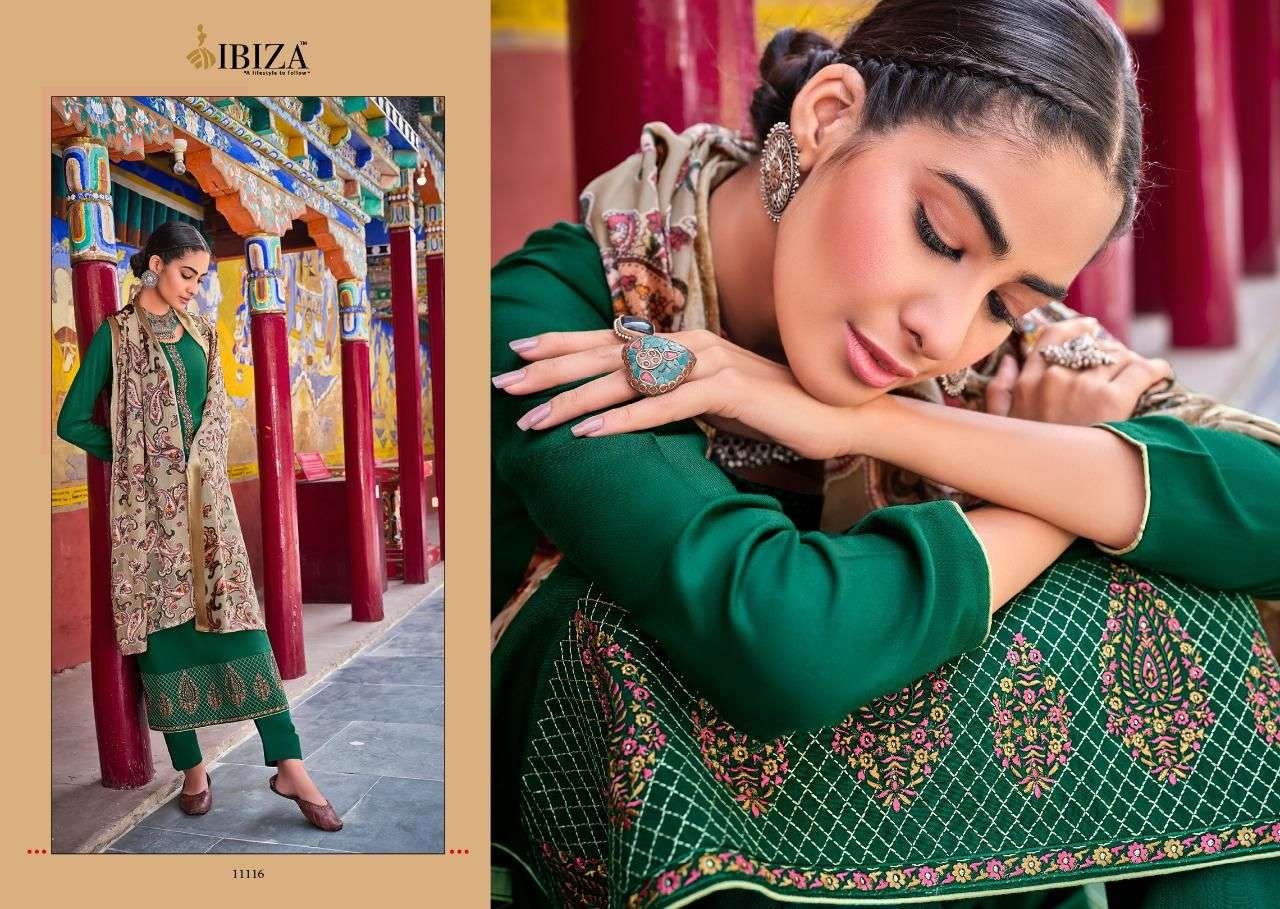 ibiza brasso pattales 11115-11120 series pashmina exclusive designer suits catalogue collection 2021