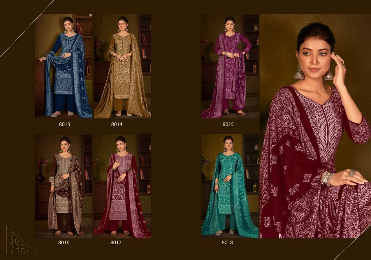 levisha alisa vol 2 8013-8018 pashmina fancy designer salwar kameez catalogue collection 2021
