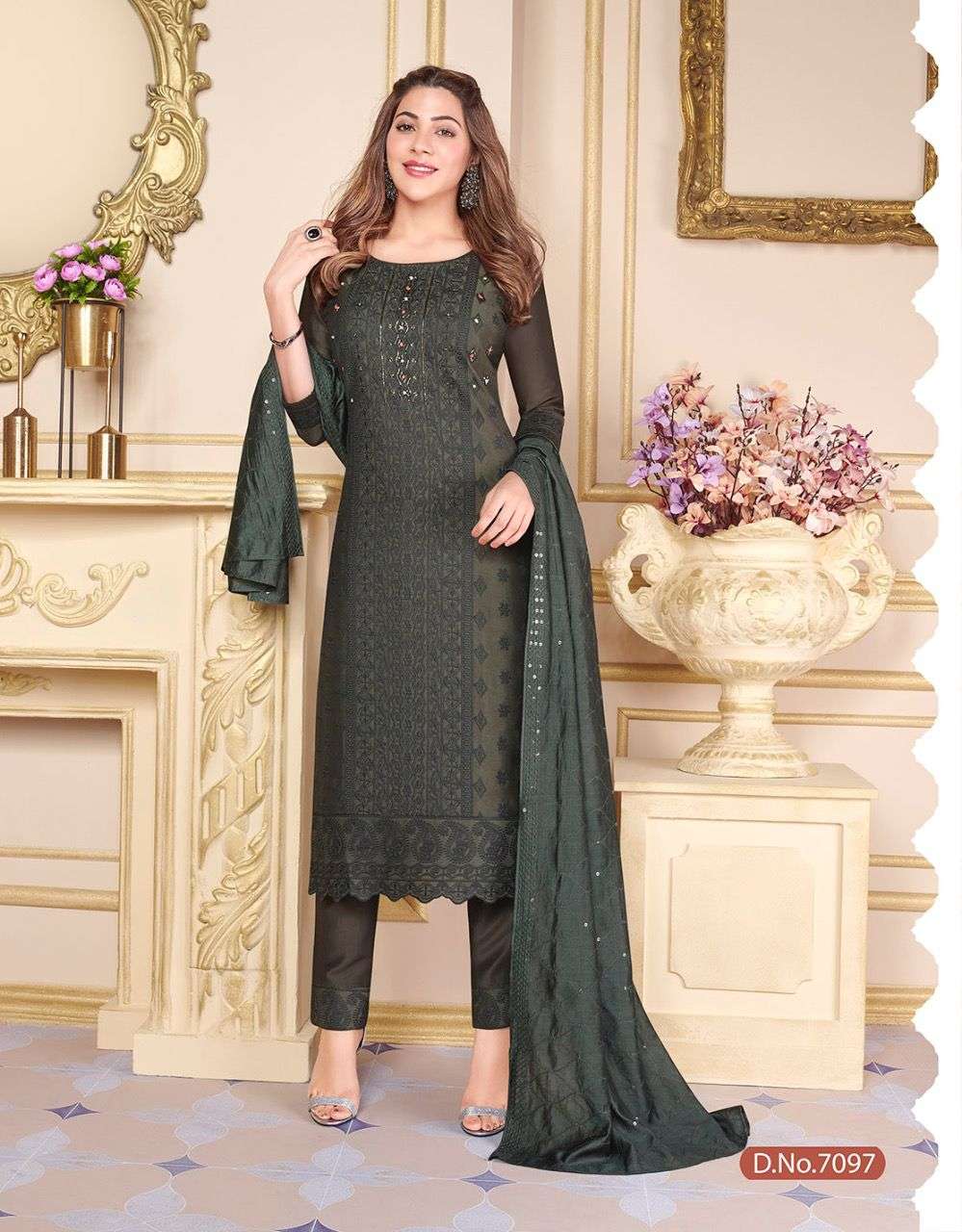 lily&lali chiken kari 7091-7098 series party wear designer kurti catalogue wholesale price surat  