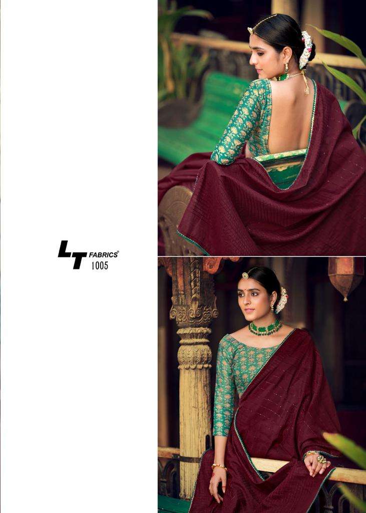 lt fabric zoya 1001-1010 series stylish designer saree catalogue online supplier surat