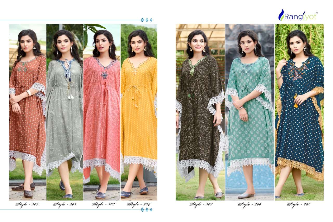 rangjyot fine stylish designer kurti catalogue wholesale price surat