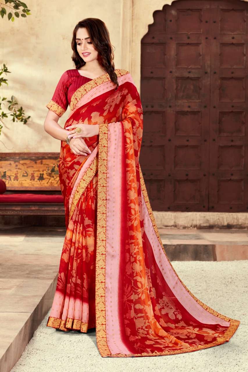 bansi fashion sanchi chiffon fancy printed sarees wholesale price
