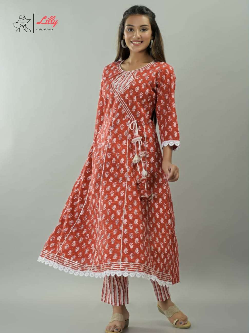 lilly womaniya fancy designer kurti size set catalogue manufacturer surat