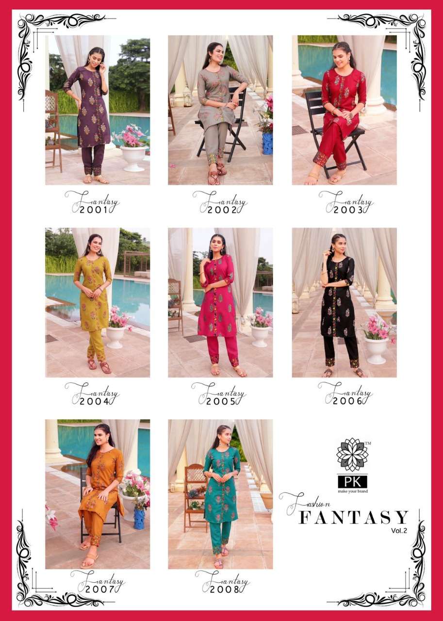 pk fashion fantasy vol 2 fancy designer kurti catalogue wholesaler surat